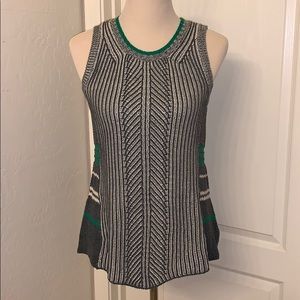 CAbi Trident Green & Gray Knit Sweater Vest 🌼